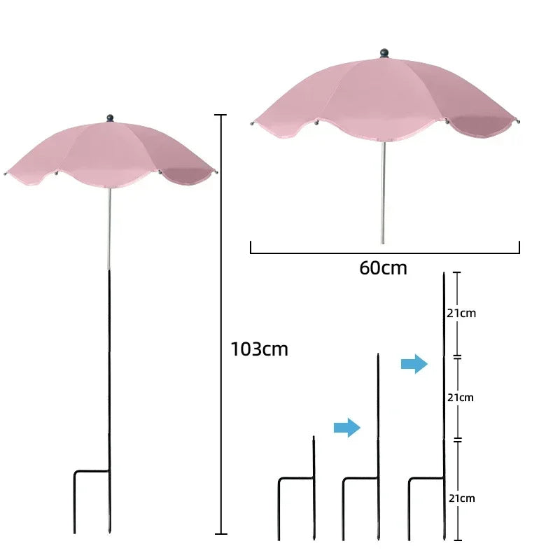 Florashade Protección Solar para Plantas | Protección Ajustable para Plantas | Paraguas Resistente a UV con Estaca de Tierra | Resistente a la Intemperie | Ø 60 cm