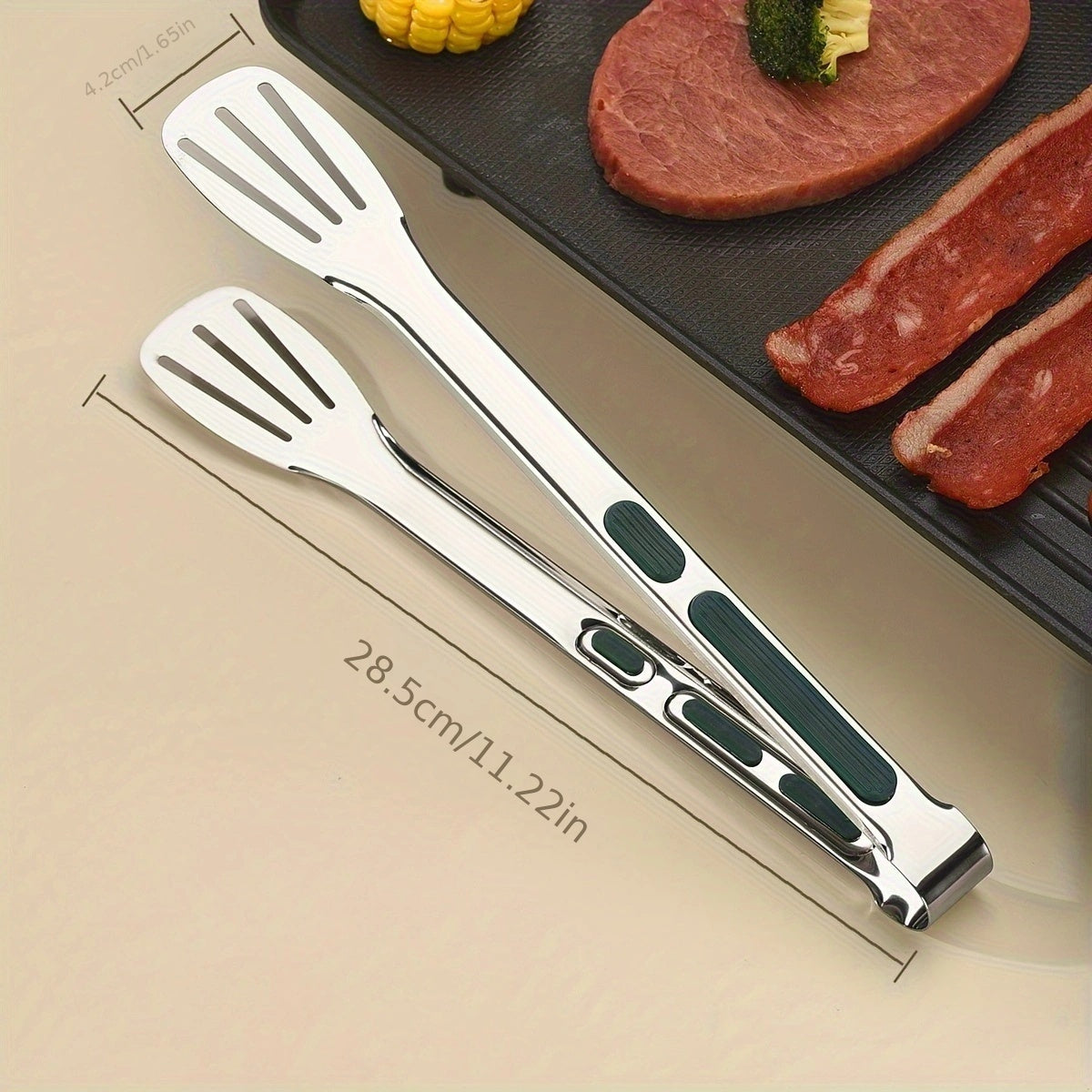 SERVETONG – Pinzas de Acero Inoxidable para un Agarre Seguro y Manejo Preciso de Alimentos