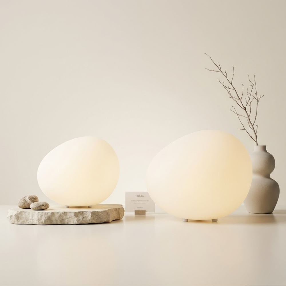PebbleGlow | Lámpara de Mesa LED Moderna Pebble para Sala de Estar y Dormitorio