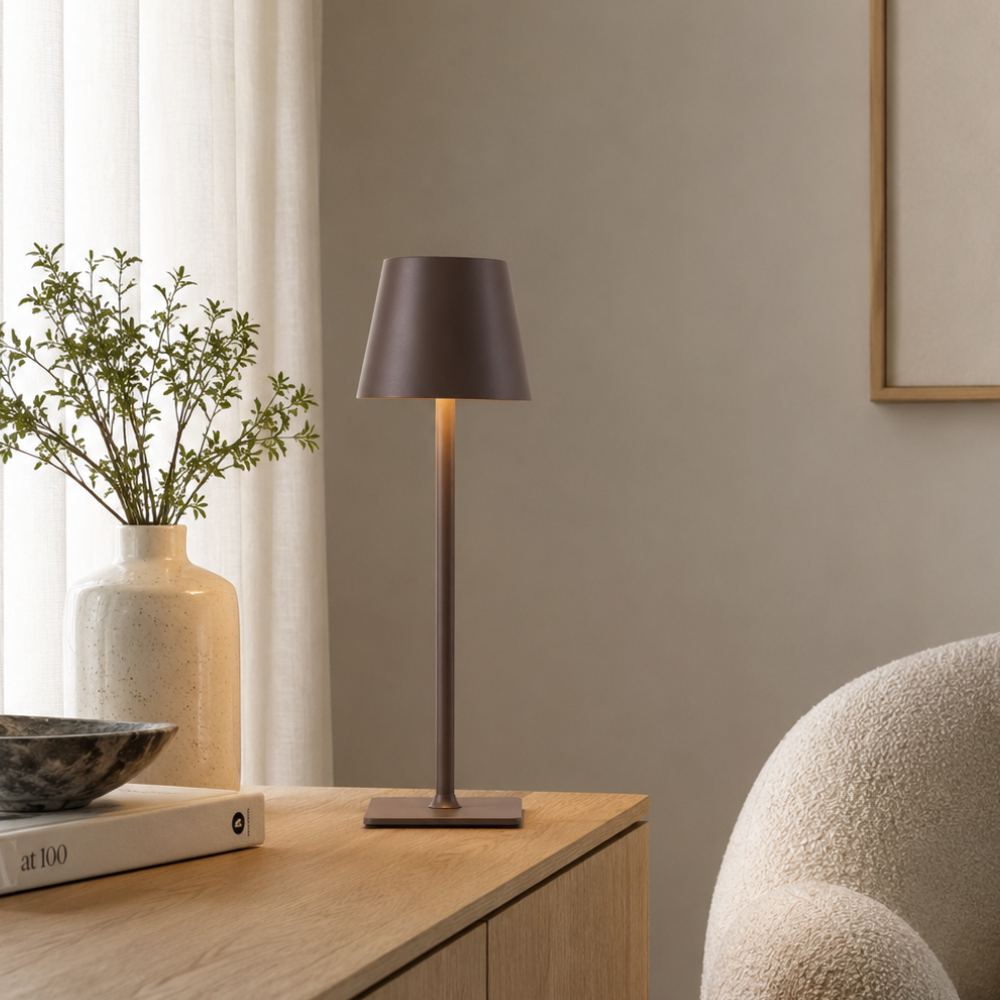 Lámpara de Mesa Escandinava Moderna Regulable - Control Táctil Inalámbrico para Uso en Interiores y Exteriores