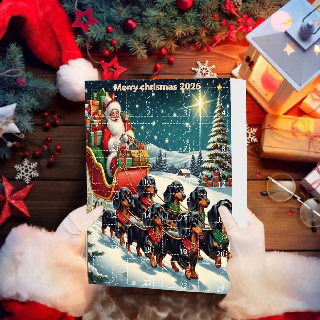 PUPCUP 2025 – Caja de cuenta atrás de Navidad con colgantes de perros adorables
