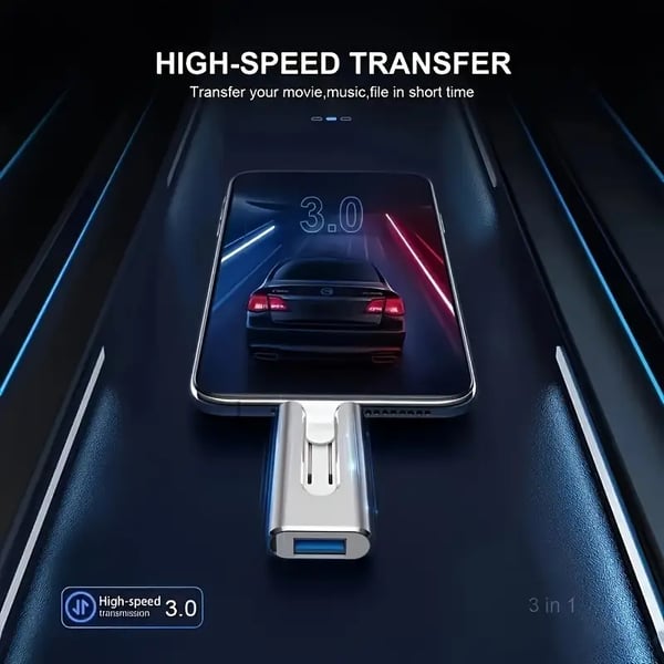 32~256GB Micro USB + 8 Pin + USB 3.0 4 en 1 Disco U para Computadora | 50% DESCUENTO
