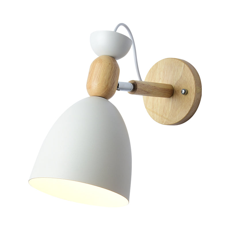 Lámpara de pared para habitación infantil Schwenkshade Metal 1 Bombilla Macaron Luz de lectura con decoración de madera | Brehn