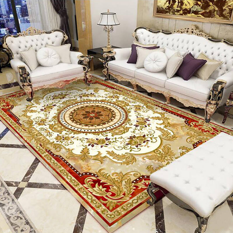 Lisslune | Alfombra de salón Olden con patrón floral multicolor, sintética, fácil de mantener, resistente a manchas y lavable