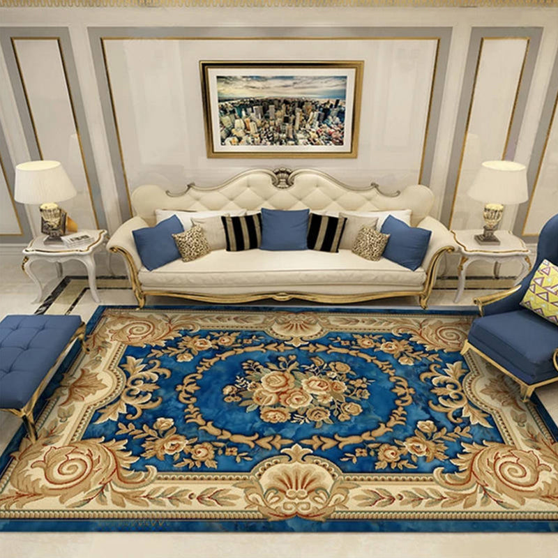 Lisslune | Alfombra de salón Olden con patrón floral multicolor, sintética, fácil de mantener, resistente a manchas y lavable