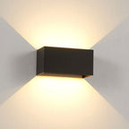 Lámpara de pared LED rectangular moderna e impermeable para uso exterior con iluminación hacia arriba y hacia abajo