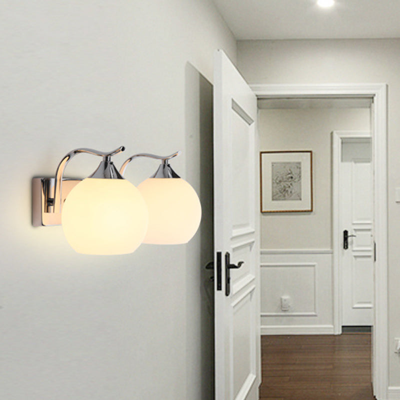 Lámpara de pared de cúpula de vidrio opalino satinado estilo sencillo para pasillo | Brehn