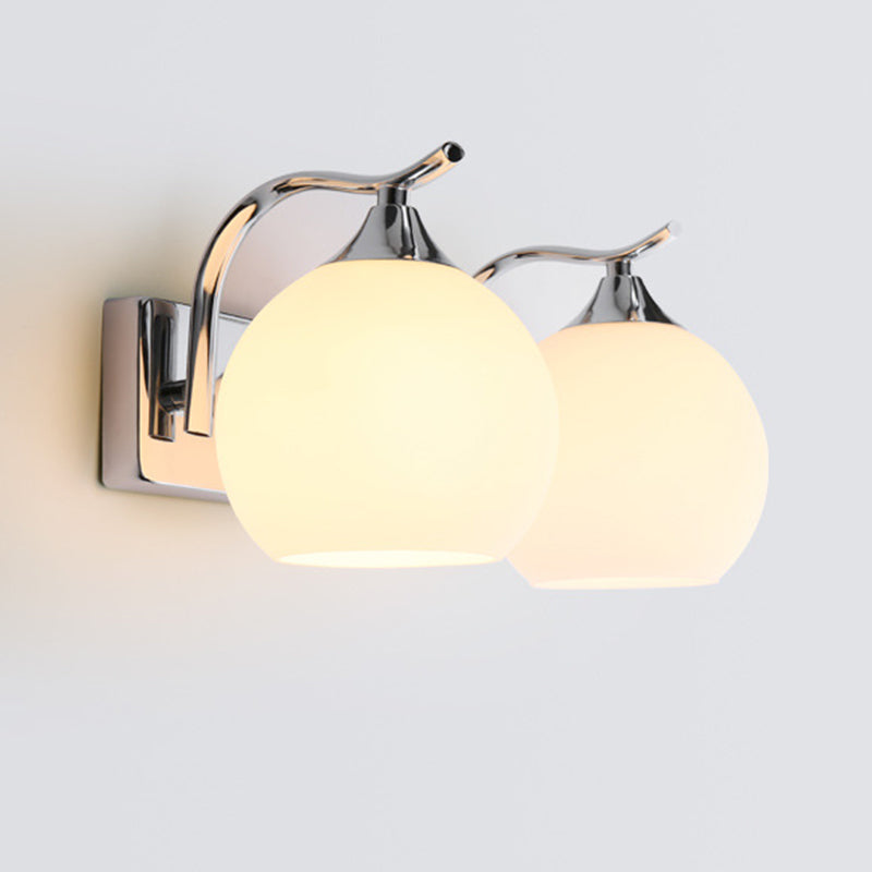 Lámpara de pared de cúpula de vidrio opalino satinado estilo sencillo para pasillo | Brehn