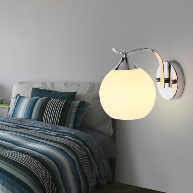 Lámpara de pared de cúpula de vidrio opalino satinado estilo sencillo para pasillo | Brehn
