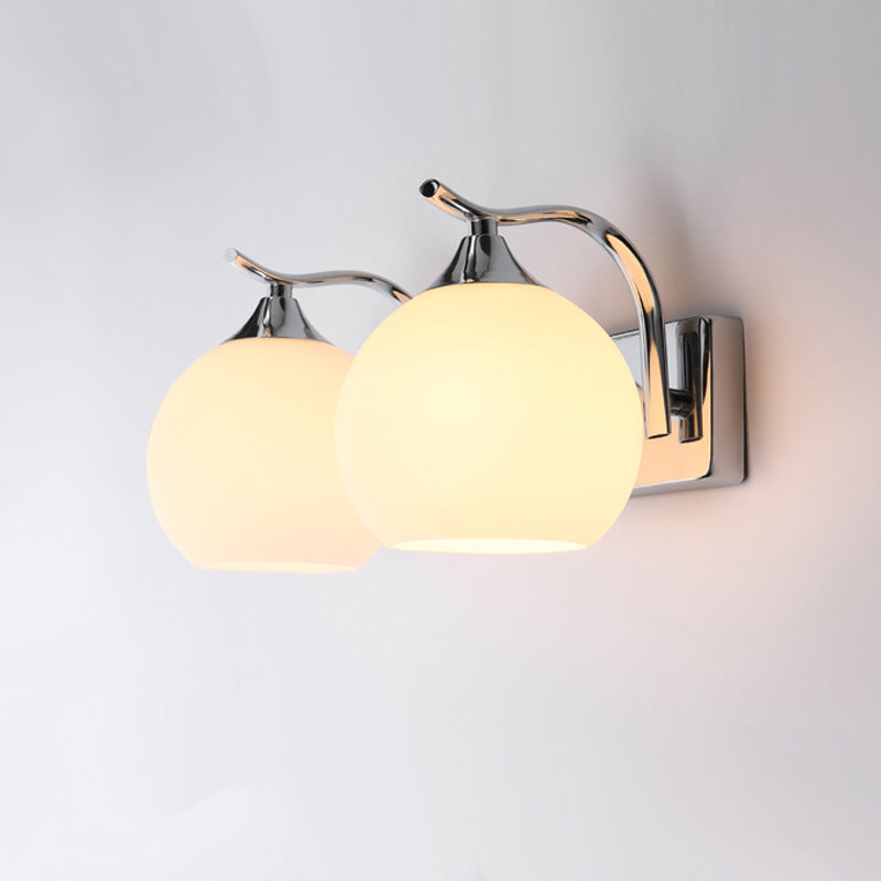 Lámpara de pared de cúpula de vidrio opalino satinado estilo sencillo para pasillo | Brehn