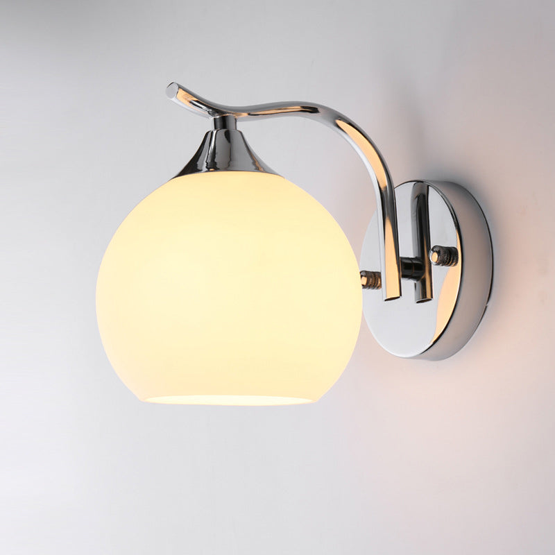 Lámpara de pared de cúpula de vidrio opalino satinado estilo sencillo para pasillo | Brehn