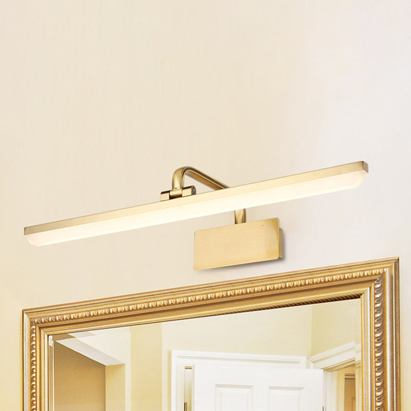 Lámpara de pared LED para interiores con pantalla de acrílico ultra delgada, lámpara de pared de bronce cepillado con luz cálida/blanca, 16"/19,5" B | Brehn