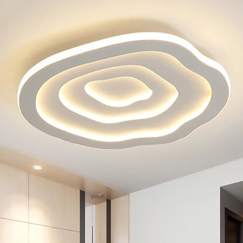 Moderna lámpara de techo LED redonda con diseño ondulado para dormitorio y pasillo