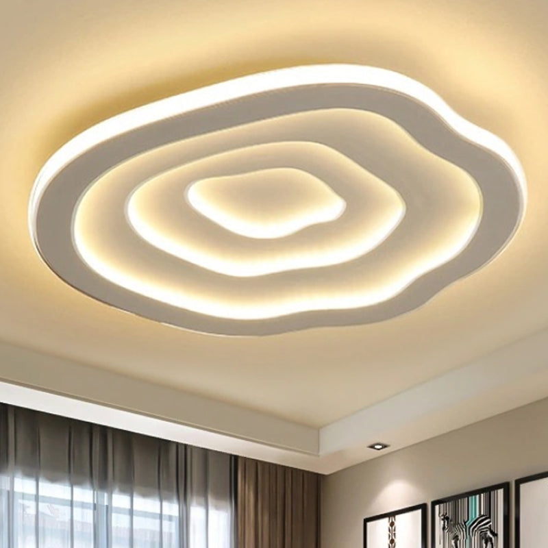 Moderna lámpara de techo LED redonda con diseño ondulado para dormitorio y pasillo