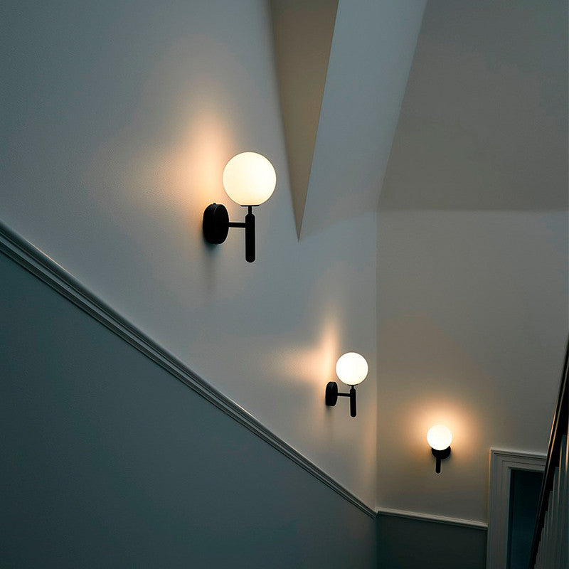 Lámpara de Pared de Vidrio con Balón para Escalera, Estilo Simple, Aplique de Pared | Brehn