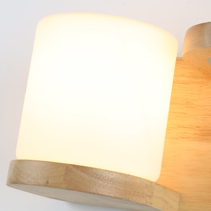 Lámpara de pared de cristal y madera Art Deco 1 bombilla montaje en pared luz con maceta de hidroponía | Brehn