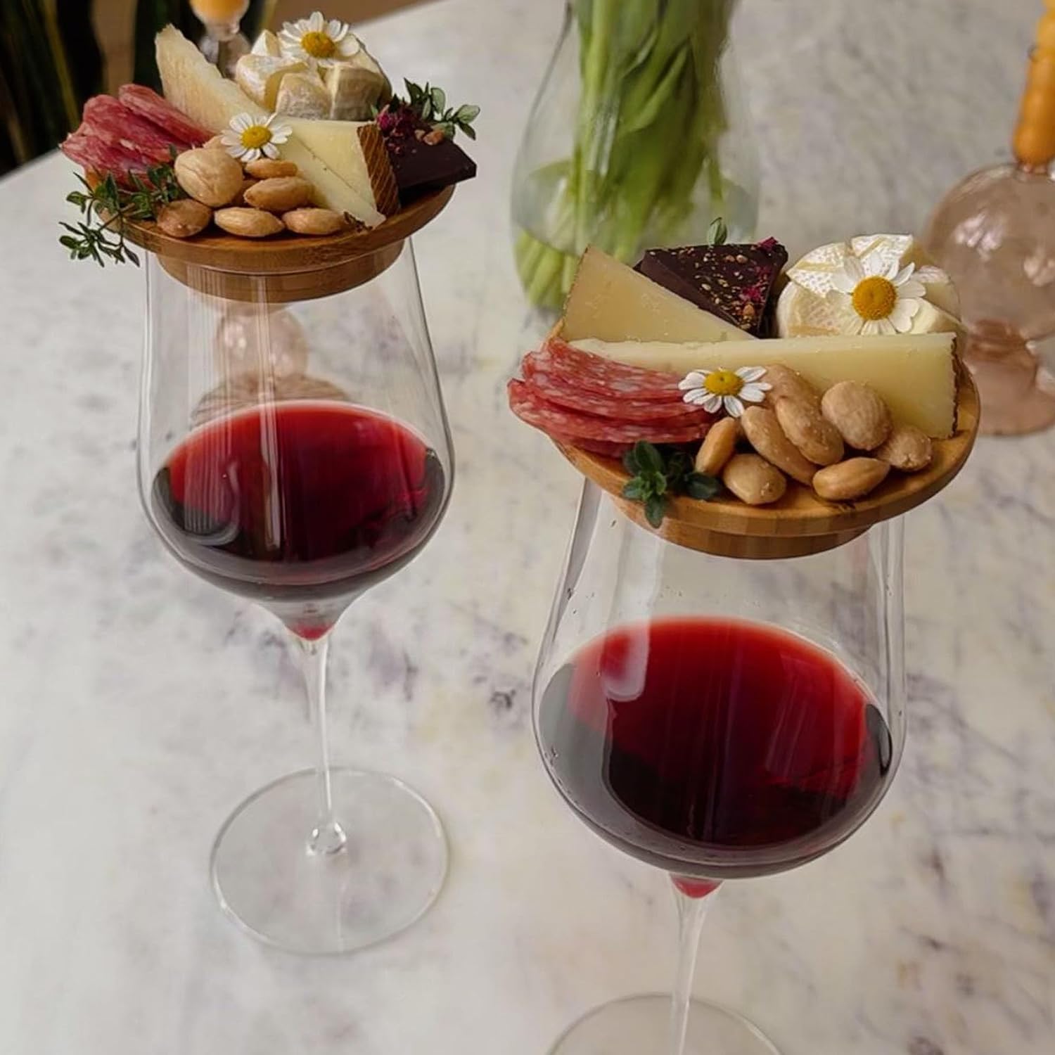 PerfekterGenuss - Tapa de Charcutería para Copa de Vino | 1+3 GRATIS