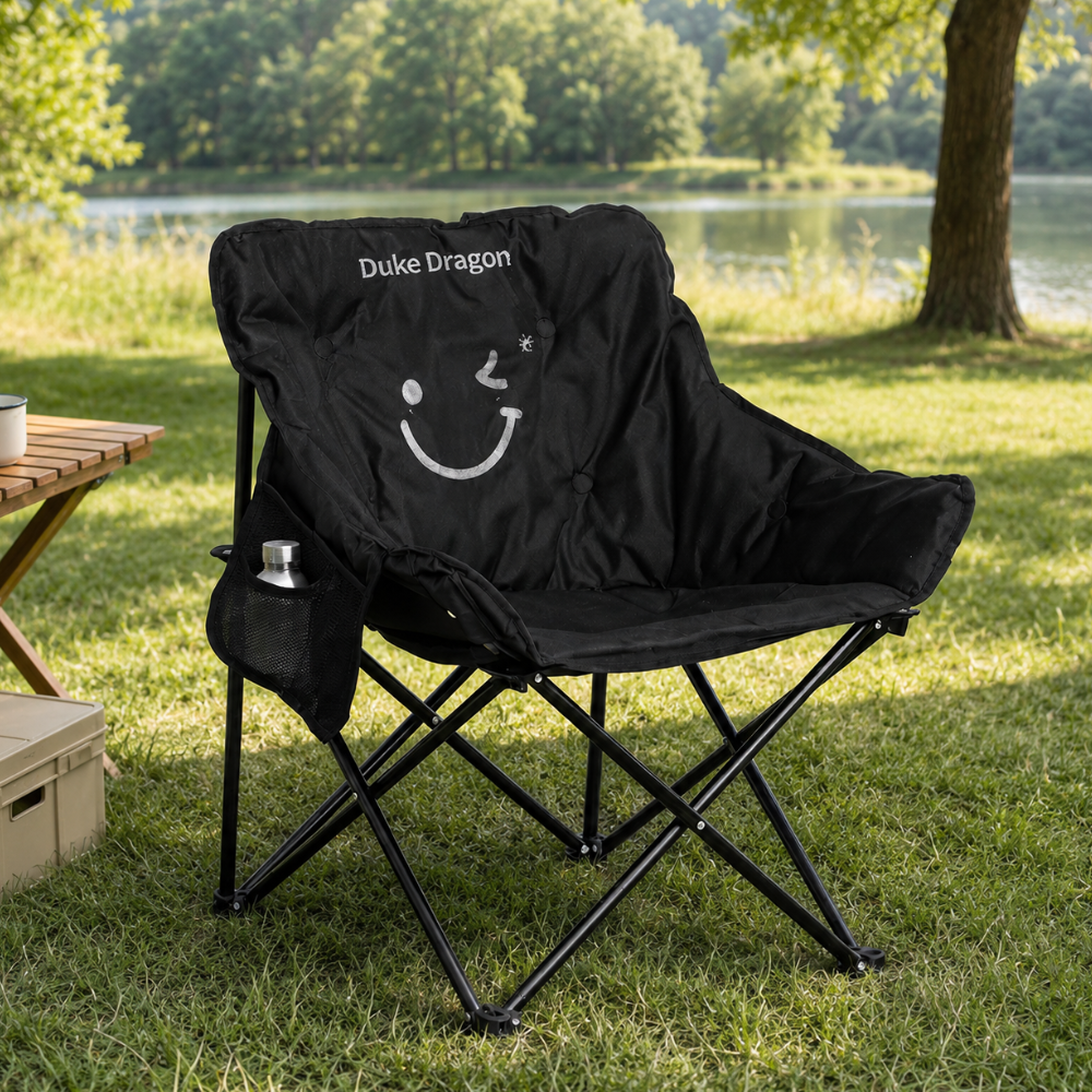 Silla de Camping Plegable Minimalista para Exterior con Respaldo y Cojín Acolchado