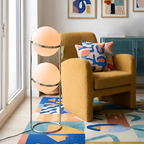 Colección Orbis | Lámpara de Pie Moderna y Elegante con Marco de Cromo para Decoración de Sala de Estar