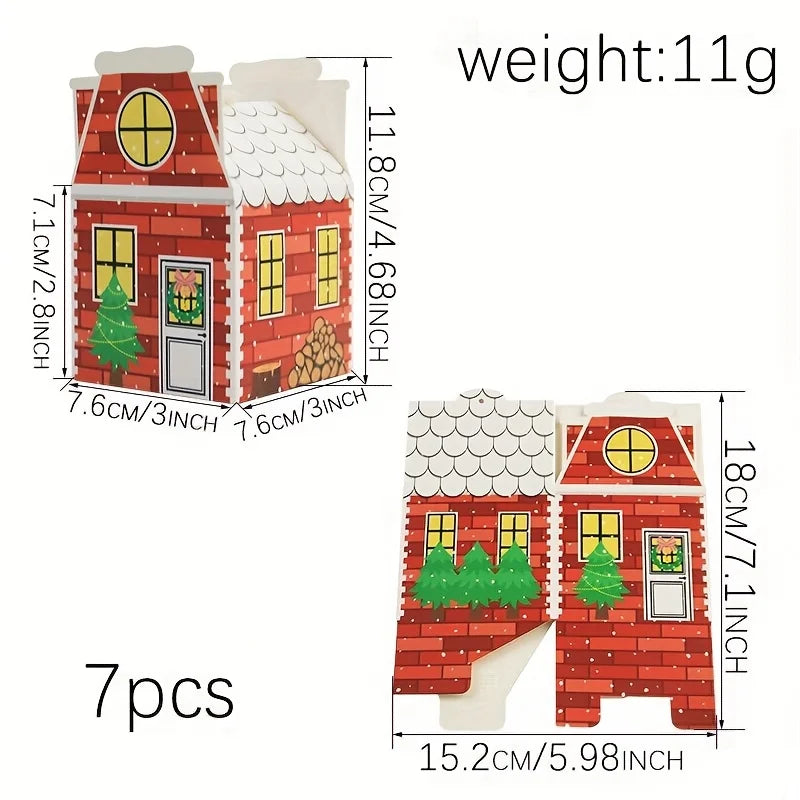 Cajas de Calendario de Adviento de Navidad – Embalaje Festivo con Diseño de Casa de Jengibre