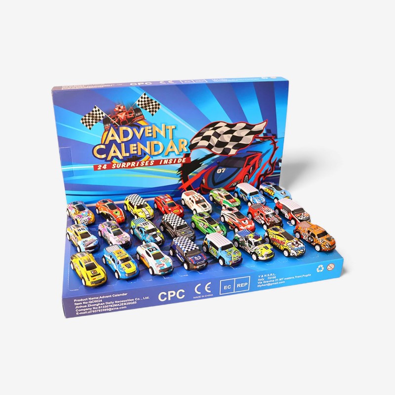 TurboTrack – Calendario de Adviento de Navidad con Mini Coches Juguete para Regalos