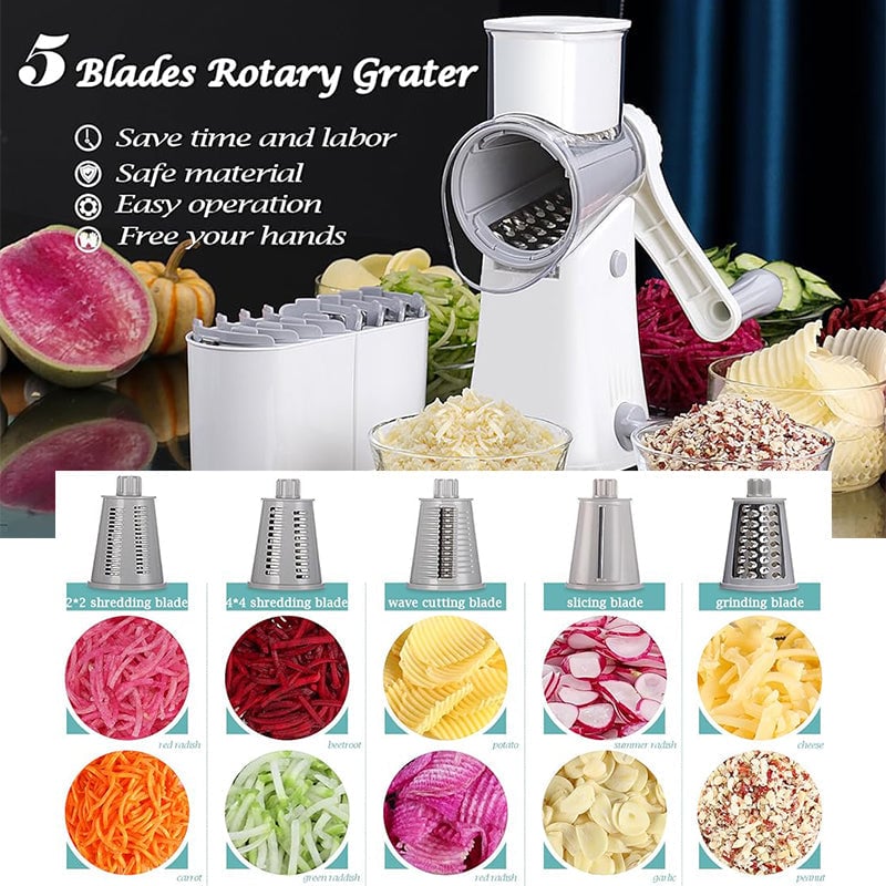 5 en 1 Rallador de Queso Rotativo