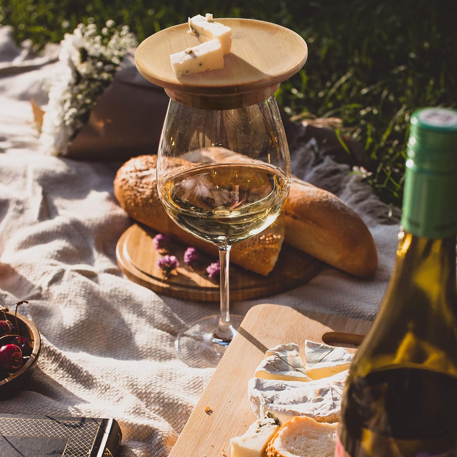 PerfekterGenuss - Tapa de Charcutería para Copa de Vino | 1+3 GRATIS