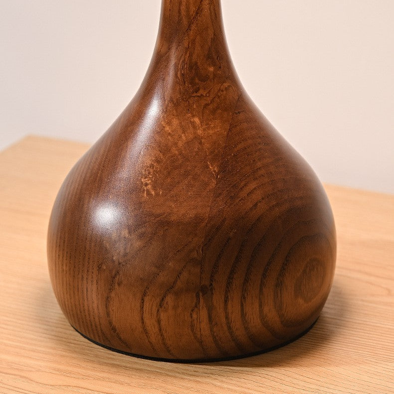 Lámpara de Mesa de Madera y Cristal Diseño Vintage