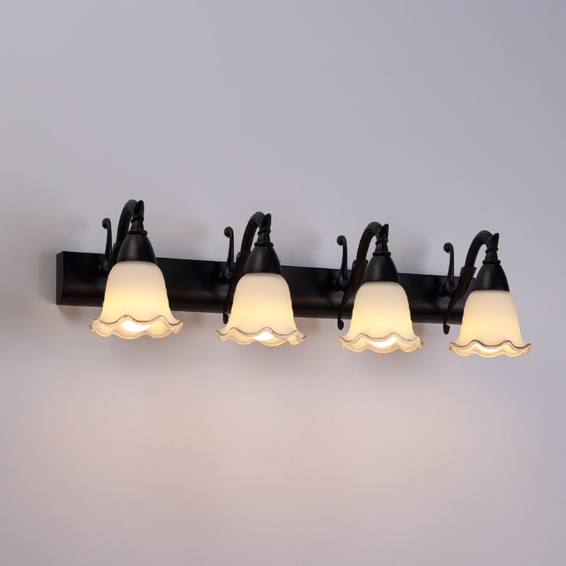 2 Lámpara de baño con luces, lámpara americana a prueba de agua sobre espejo con pantalla de vidrio blanco | Brehn