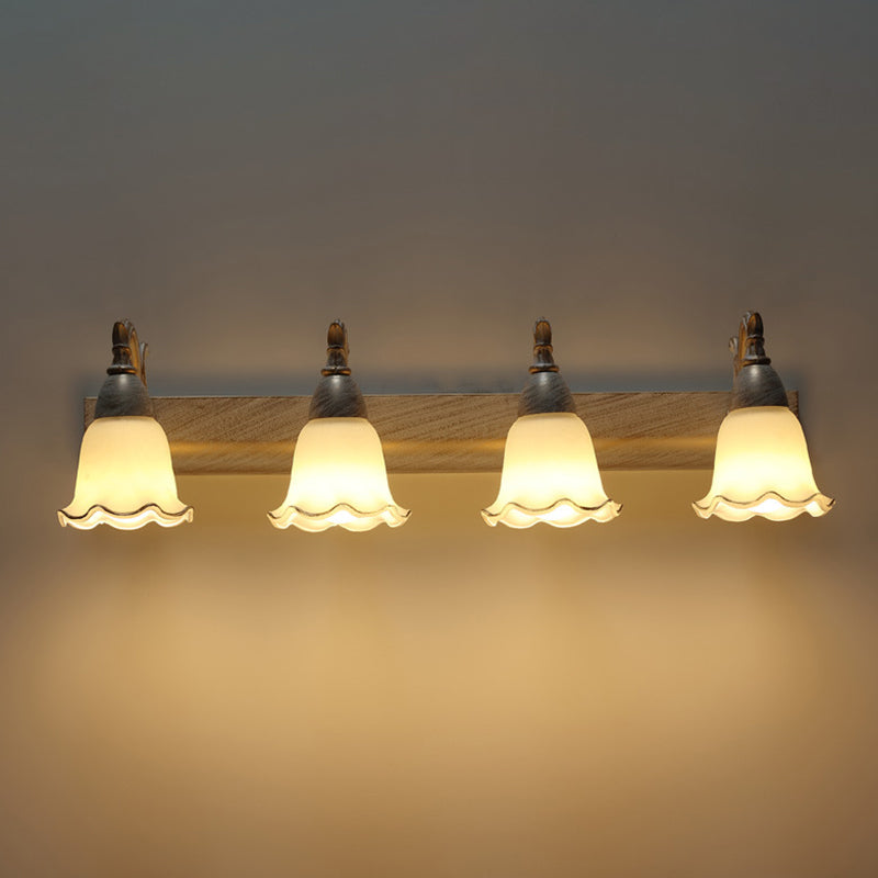 2 Lámpara de baño con luces, lámpara americana a prueba de agua sobre espejo con pantalla de vidrio blanco | Brehn