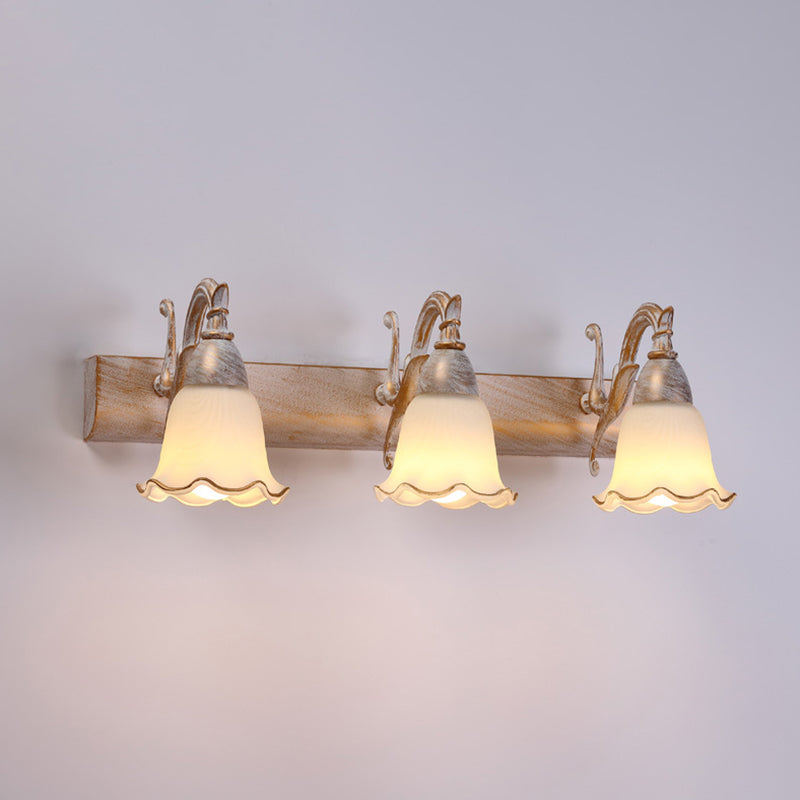2 Lámpara de baño con luces, lámpara americana a prueba de agua sobre espejo con pantalla de vidrio blanco | Brehn