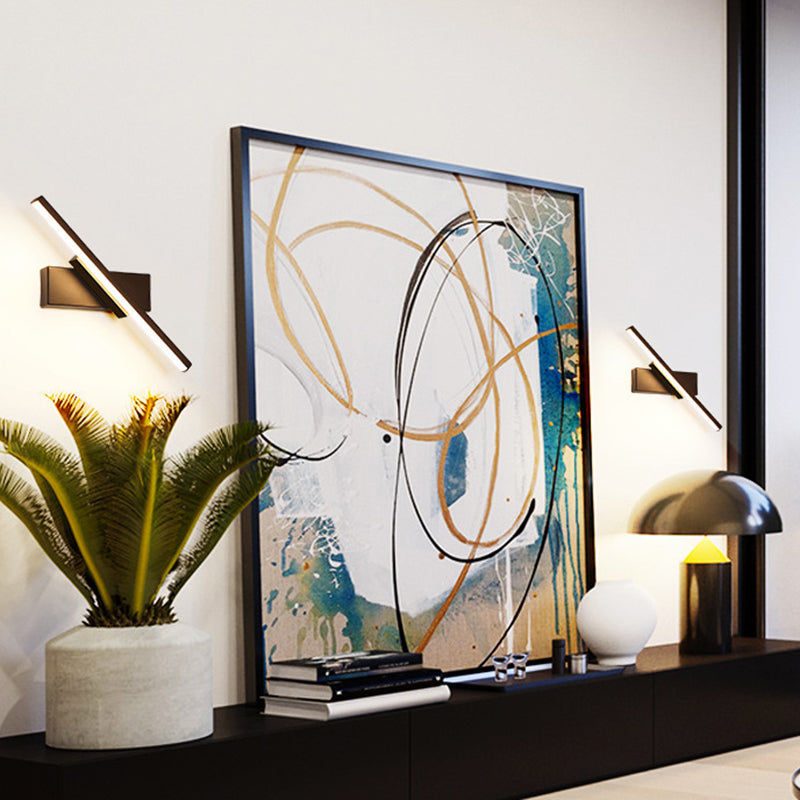 Lámpara de pared moderna LED de metal para mesita de noche con cabeza giratoria | Brehn