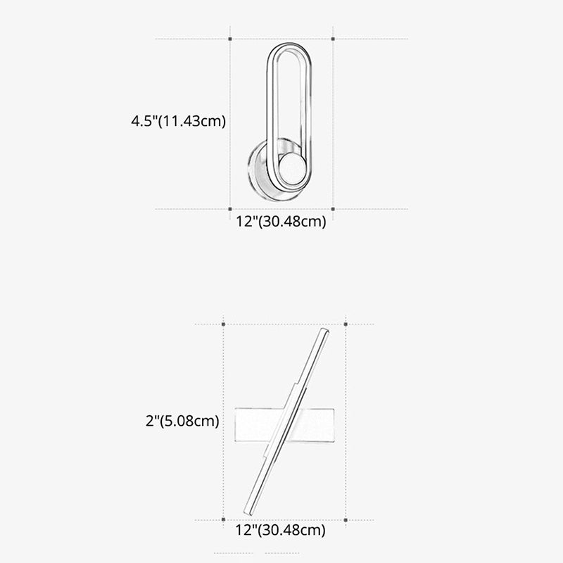 Lámpara de pared moderna LED de metal para mesita de noche con cabeza giratoria | Brehn