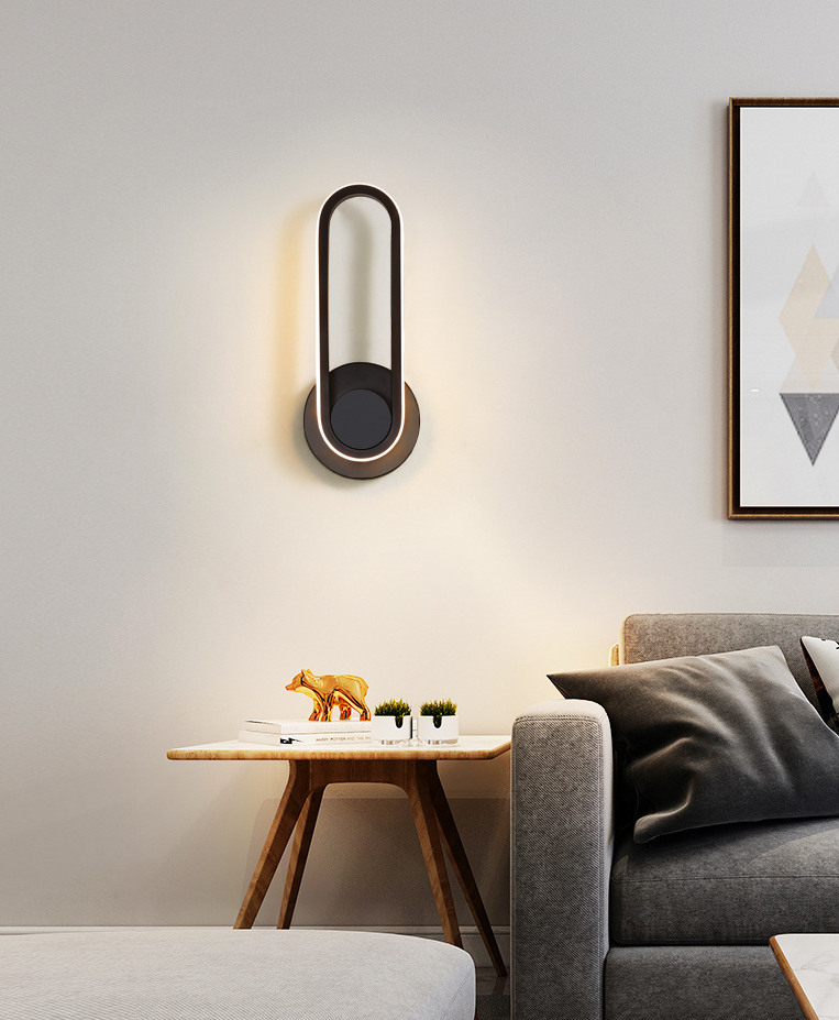 Lámpara de pared moderna LED de metal para mesita de noche con cabeza giratoria | Brehn