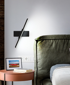 Lámpara de pared moderna LED de metal para mesita de noche con cabeza giratoria