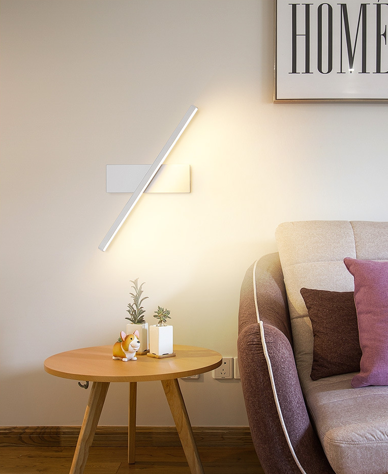 Lámpara de pared moderna LED de metal para mesita de noche con cabeza giratoria | Brehn