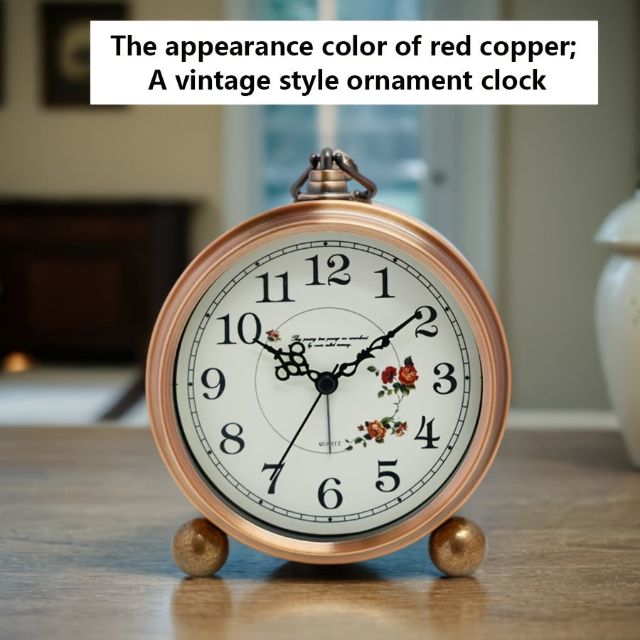 VINTERRA - Reloj Despertador de Escritorio Retro Creativo Europeo con Movimiento Silencioso