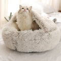 PawNest – Cama para mascotas en forma de donut con bordes elevados para aliviar las articulaciones y proporcionar un acogedor soporte para descansar
