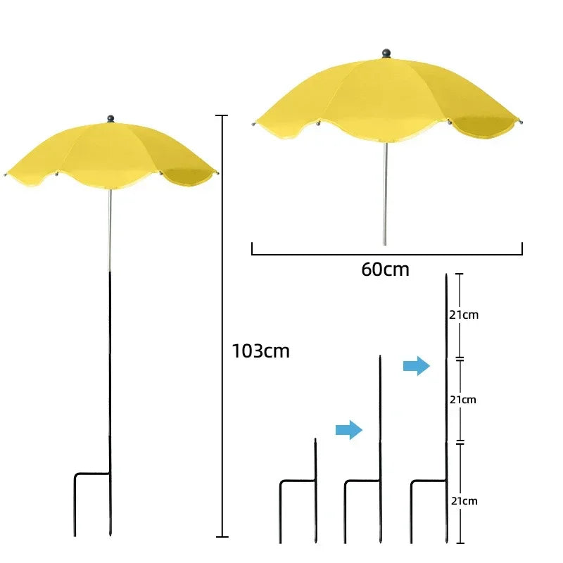 Florashade Protección Solar para Plantas | Protección Ajustable para Plantas | Paraguas Resistente a UV con Estaca de Tierra | Resistente a la Intemperie | Ø 60 cm