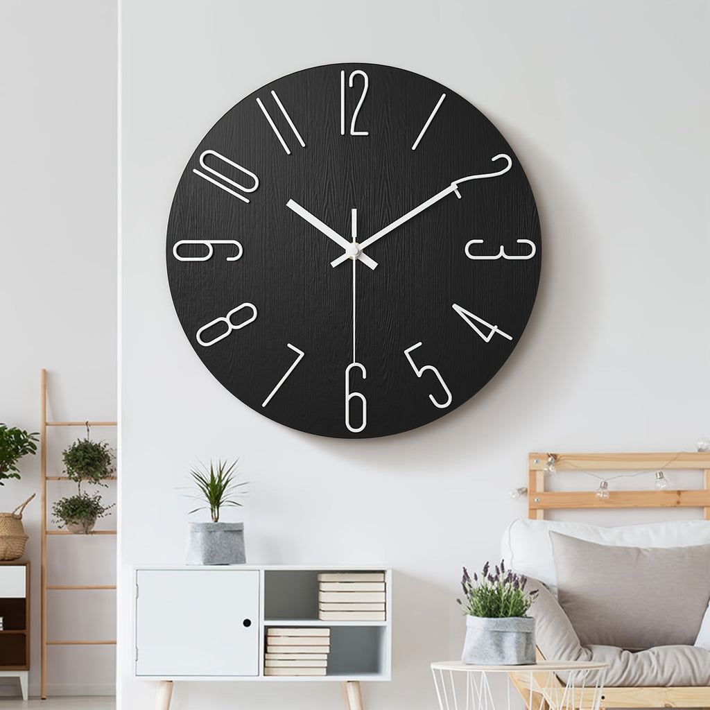 OAKTIDE - Reloj de pared contemporáneo diseñado para interiores modernos y silenciosos