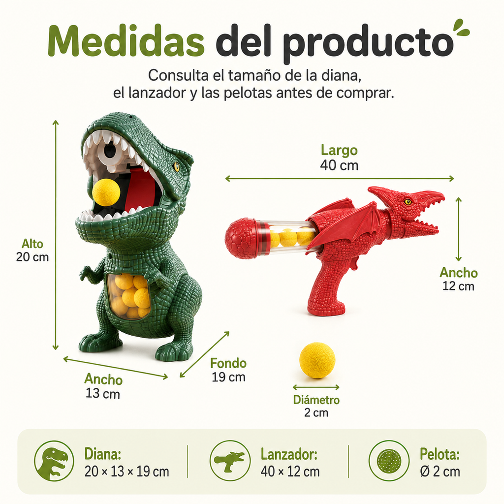 DINOPOP BLASTER – Jeu de tir de dinosaures pour enfants avec des balles en mousse souple et une cible