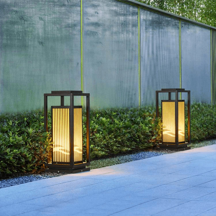 Luz de Poste Solar LED para Exterior, Lámpara de Jardín Impermeable