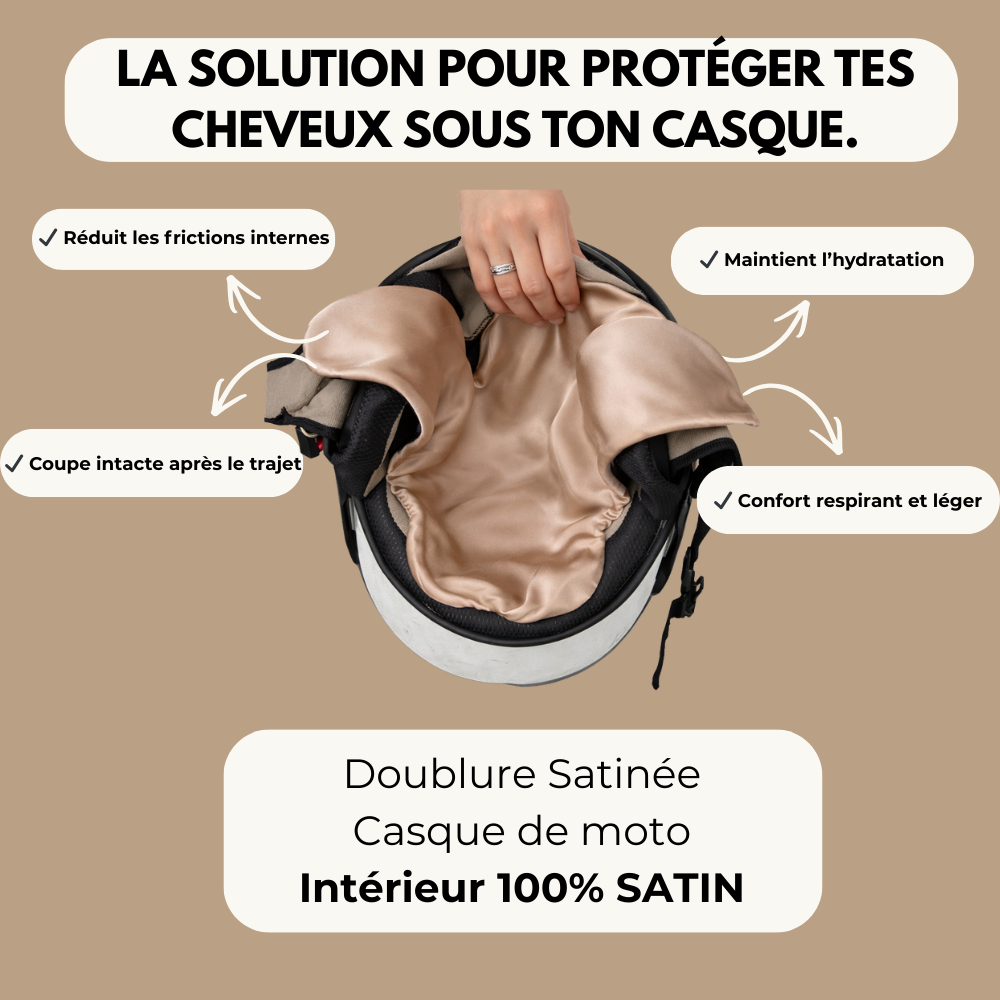 Forro de satén para casco de moto