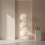 Colección Orbis | Lámpara de Pie Moderna y Elegante con Marco de Cromo para Decoración de Sala de Estar