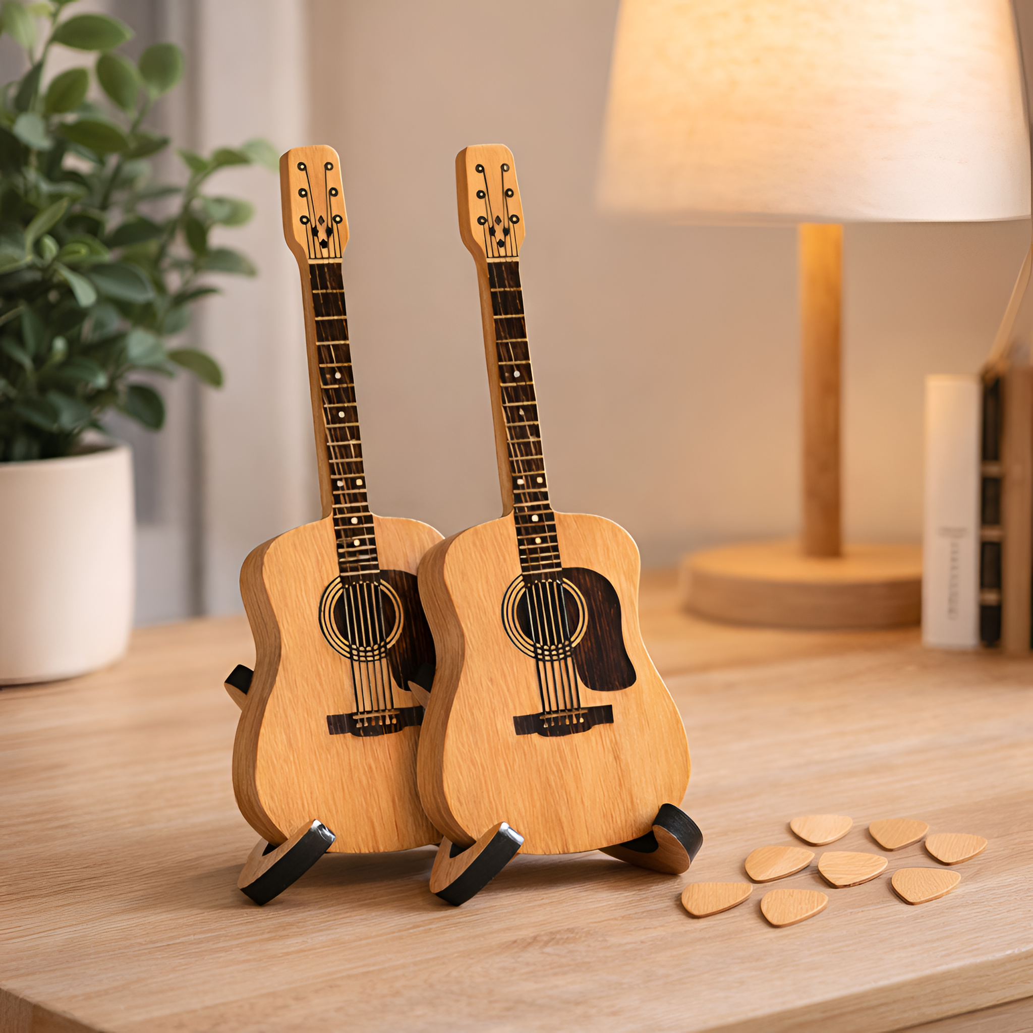 Arin - Caja de madera para púas de guitarra