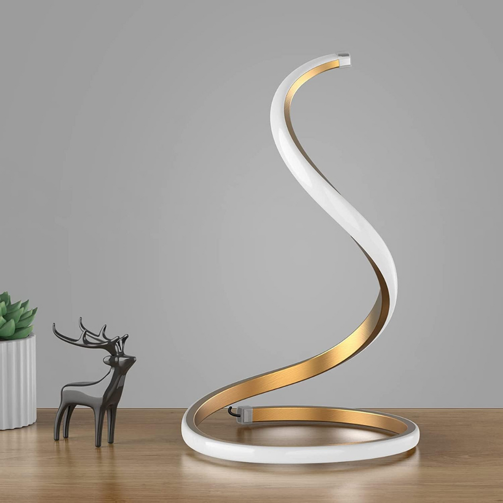 Lámpara de mesa LED | Forma única de letra S para iluminación interior