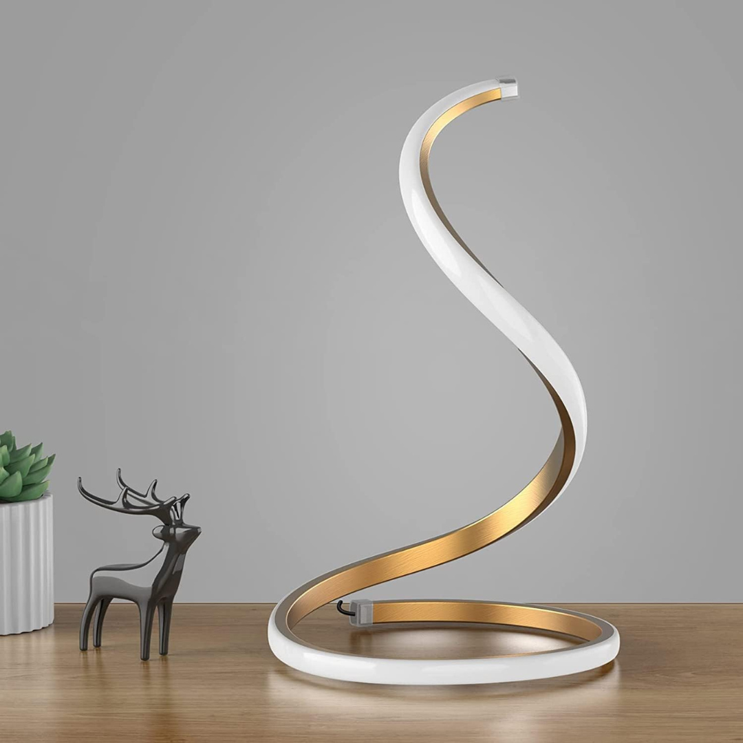 Lámpara de mesa LED | Forma única de letra S para iluminación interior
