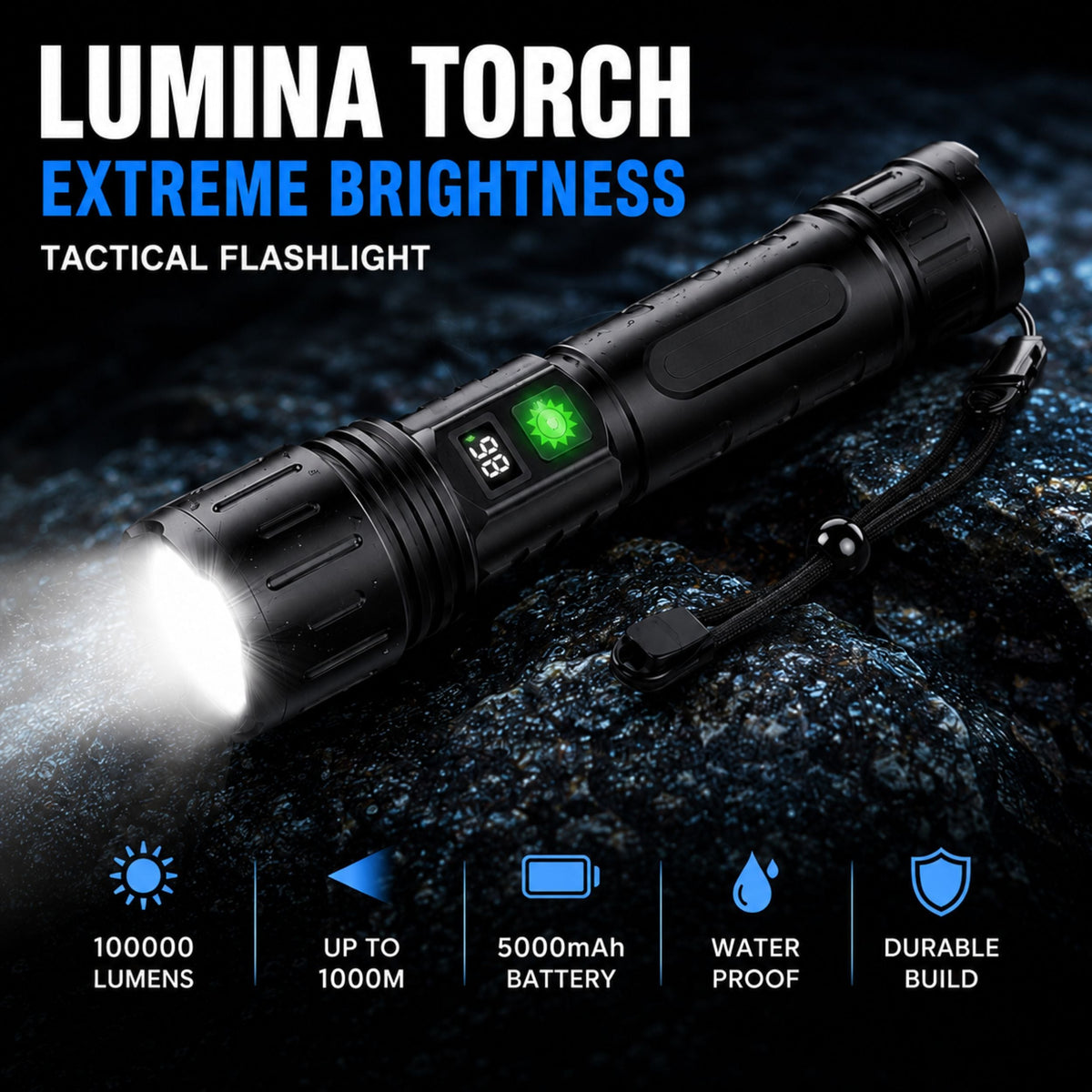 LUMINA TORCH – Linterna táctica de brillo extremo