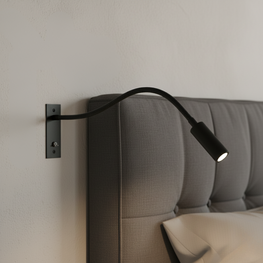 Aplique de Pared Minimalista - Focos de Lectura Ajustables en Metal Dorado/Plateado