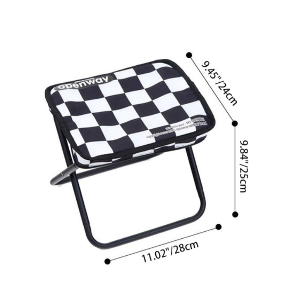 Taburete Plegable Compacto para Exterior - Acero Carbono de Alta Resistencia y Tela Oxford
